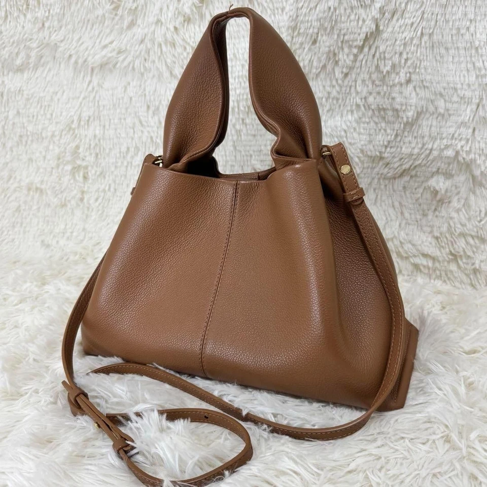 POLENE Numero Neuf Shoulder Bag 2Way Handbag Brown Brand reuse store purchases