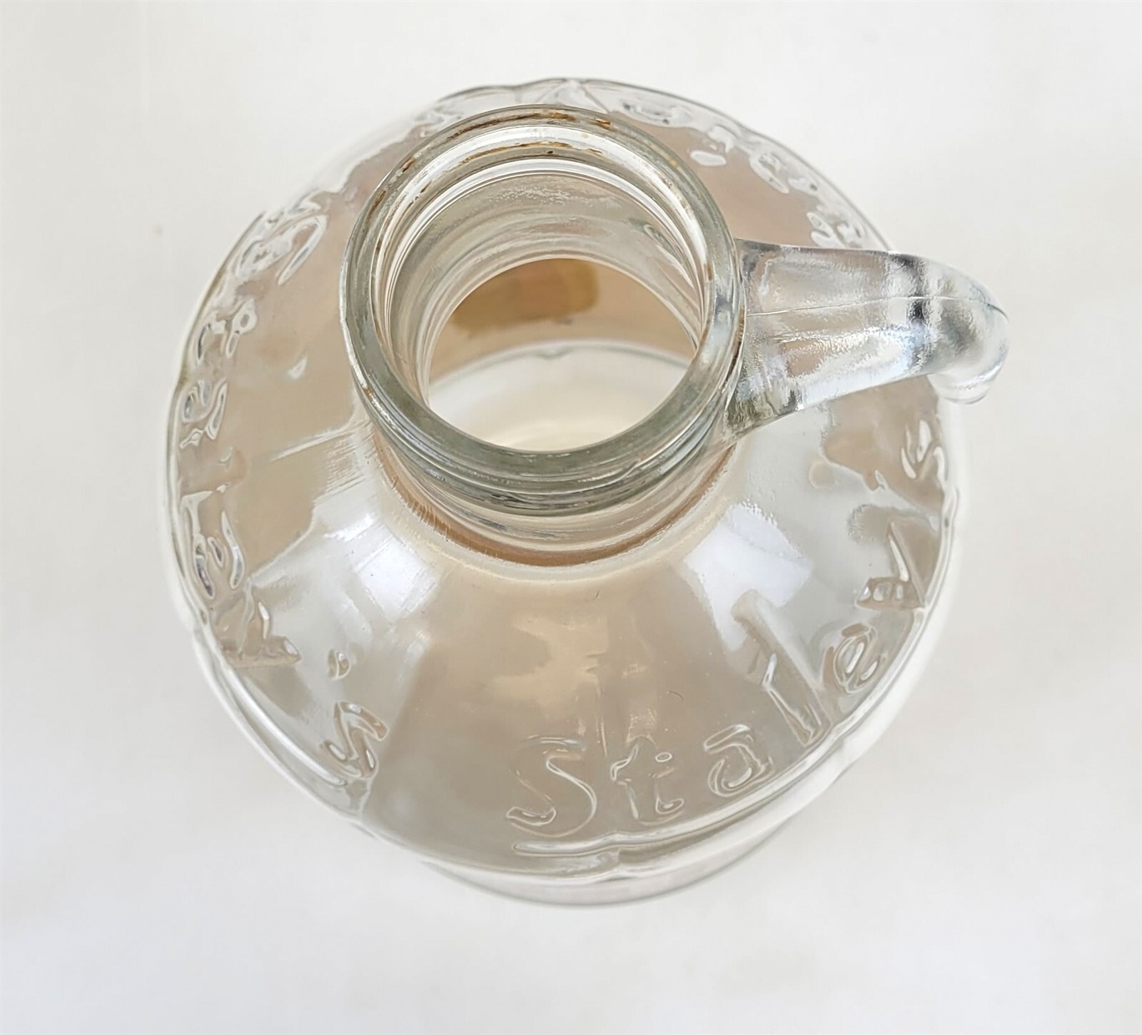 1954 Staley's Sta-Puf Half Gallon Glass Jar Bottle Fabric Softener Laundry ~ T56