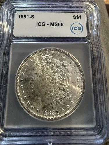 1881-S Morgan Silver Dollar MS65 ICG- Great Luster-
