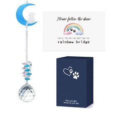 Rainbow Bridge Memorial Suncatcher for Cats  Dogs - Crystal Prism Pet Loss G...
