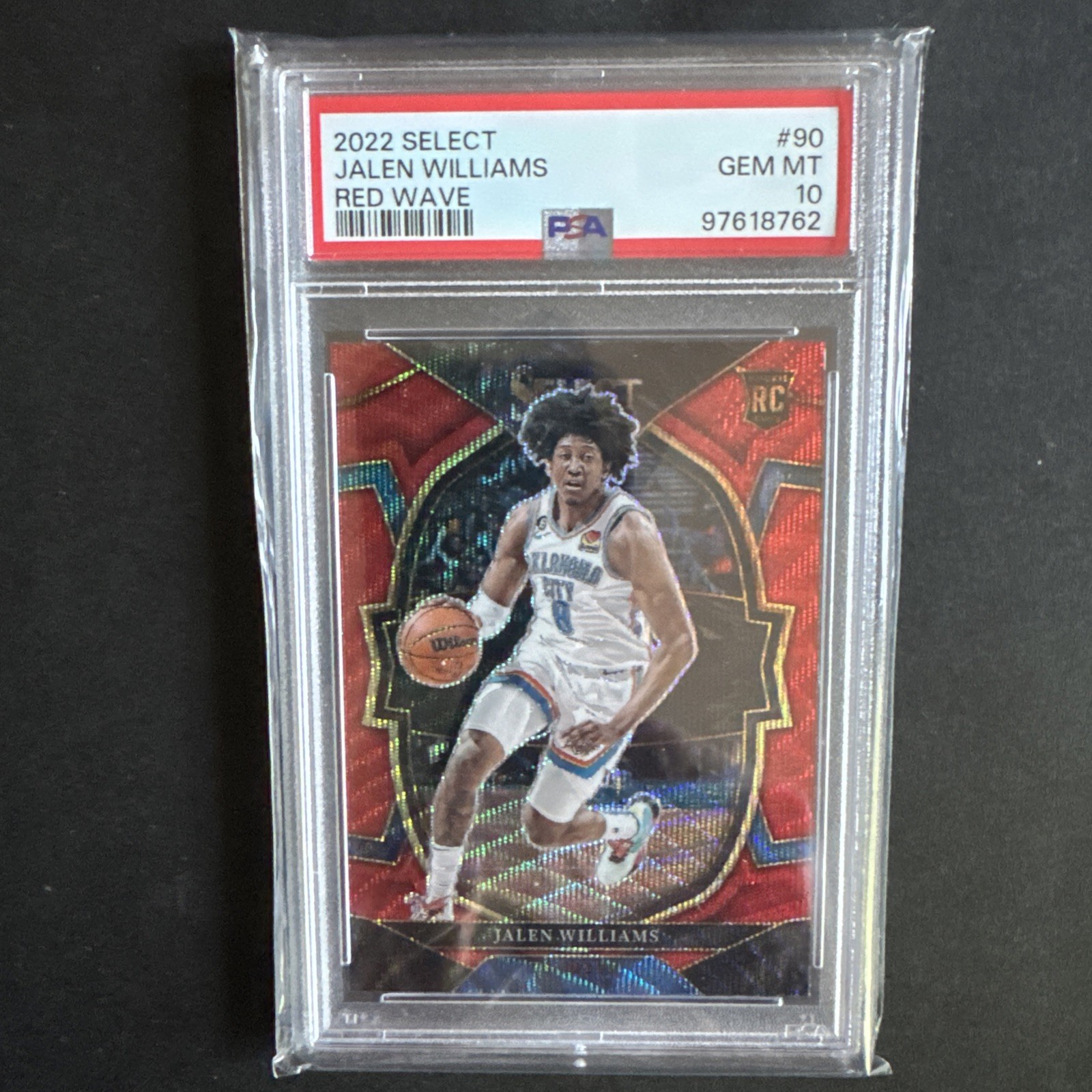 2022-23 Panini Select - Concourse Jalen Williams #90 RC Red Wave PSA 10 GEM