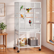 53.9 Inches Metal Bird Cage for Parakeets: Large Parrot Cages with Seed Catcher
