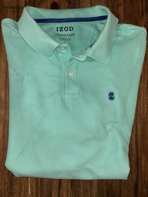 Izod Men s Large Advantage Performance Polo Shirt Mint Green
