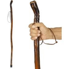Wooden Walking Stick for Hiking and Trekking，Handcrafted Hiking Staff with