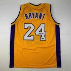 Facsimile Autographed Kobe Bryant #24 Los Angeles Yellow Reprint Jersey Men's XL