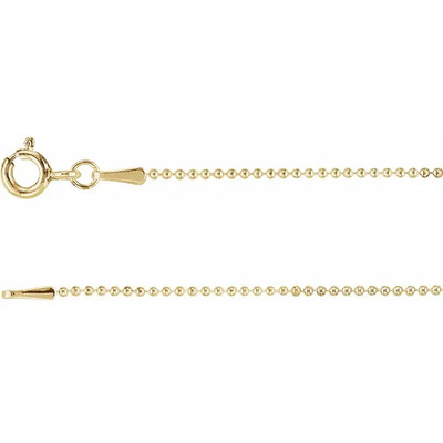14K Gold 1,5 mm Hohlperlen 7'' Kette