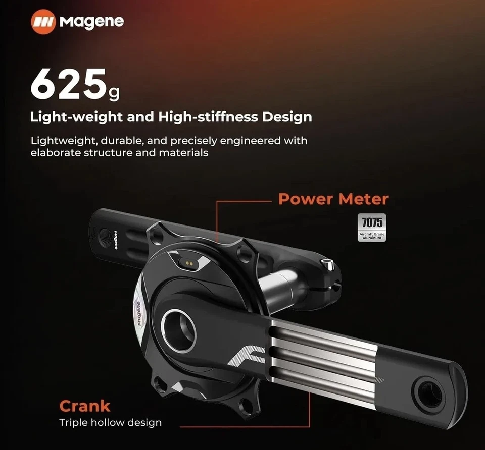 Juego de bielas medidor de potencia Magene PES P505/P515 - ±1% precisión, 625G ligero, 330H Foto 3 de 4