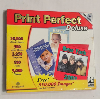 Cosmi Print Perfect Deluxe DVD Rom For Windows XP & More Swift Jewel Brand New