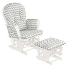 Topbuy Rocking Chair Baby Nursery Chair Glider W/ Ottoman & Storage Pocket