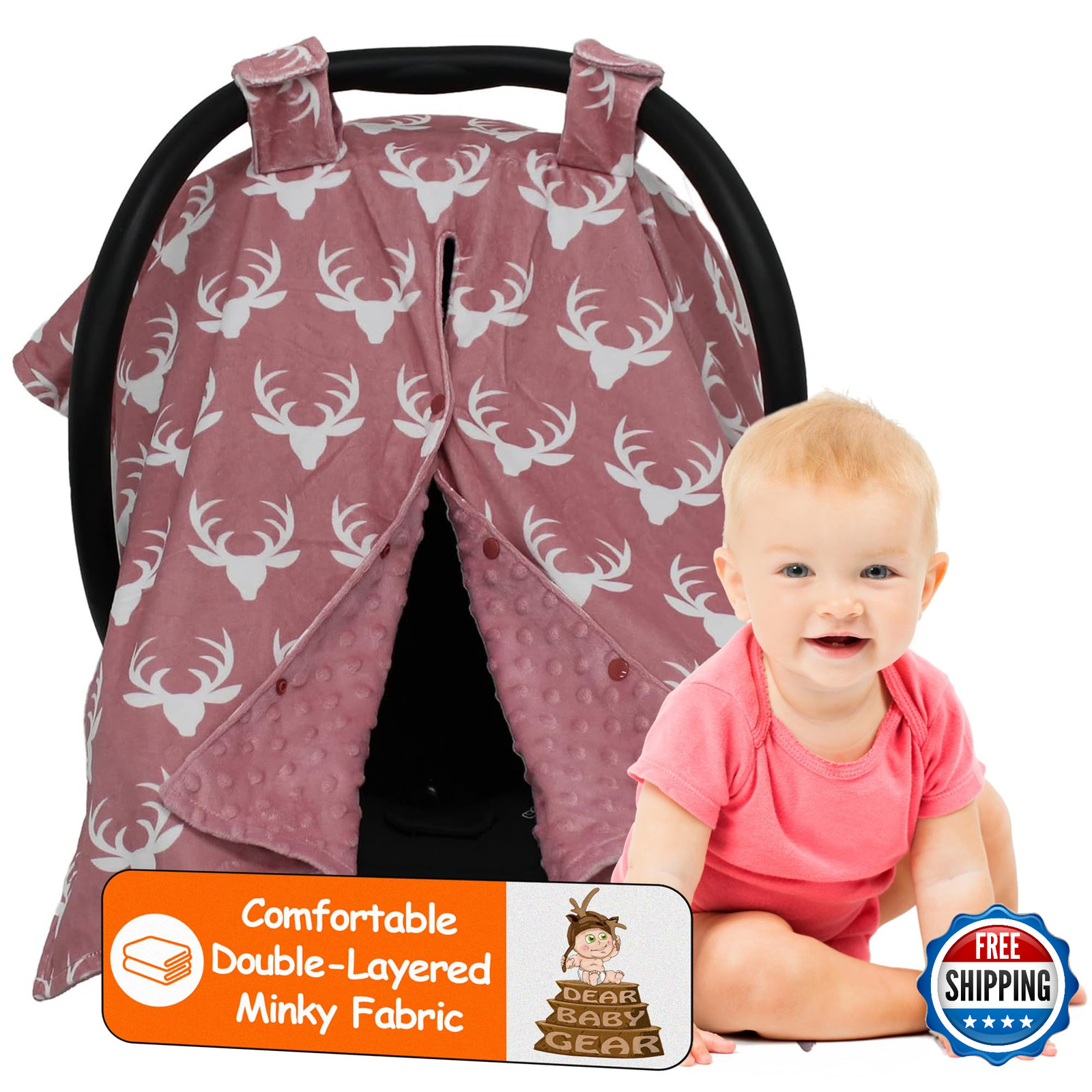 Dear Baby Gear 40x30 Car Seat Canopy Infant Carrier Cover Bo