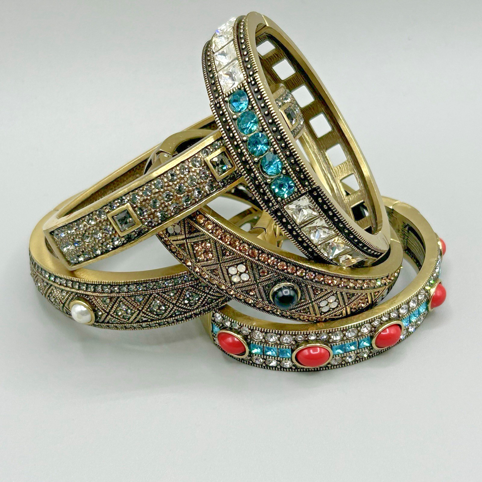 HEIDI DAUS Hinged Stackable Bracelet w Dark Cogna… - image 11