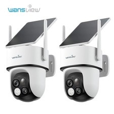 2X Wansview Dual-Lens Wireless Solar Security Camera 360 PTZ Color Night Vision