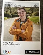 ITV Emmerdale Promo Unsigned Cast Card Vinny Dingle played by Bradley Johnson 