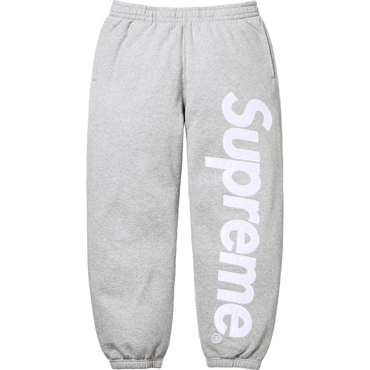 Supreme Satin Applique Sweatpant Heather Grey | eBay