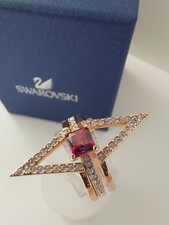 Swarovski Ring 5249352 Stapelring 3 Teile Gr.55 rose vergoldet Stein rot OVP