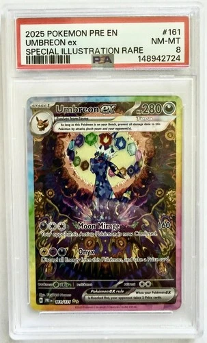 Pokemon Prismatic Evolutions Umbreon SIR 161 PSA 8