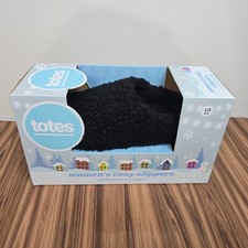 Totes Cozy Memory Foam Slip On Slippers Shoes Large LG 8-9 Black Sheep Sherpa