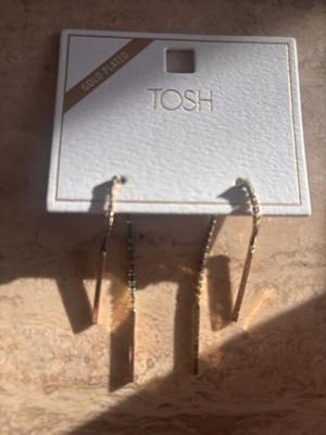 Tosh Ohrhänger Ohrschmuck Edelstahl Vergoldet Zirkonia