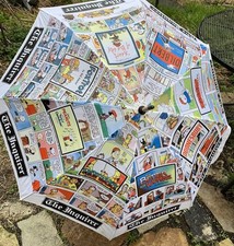 Vintage Newspaper The inquirer Comic Strip Cartoon Umbrella With Tags