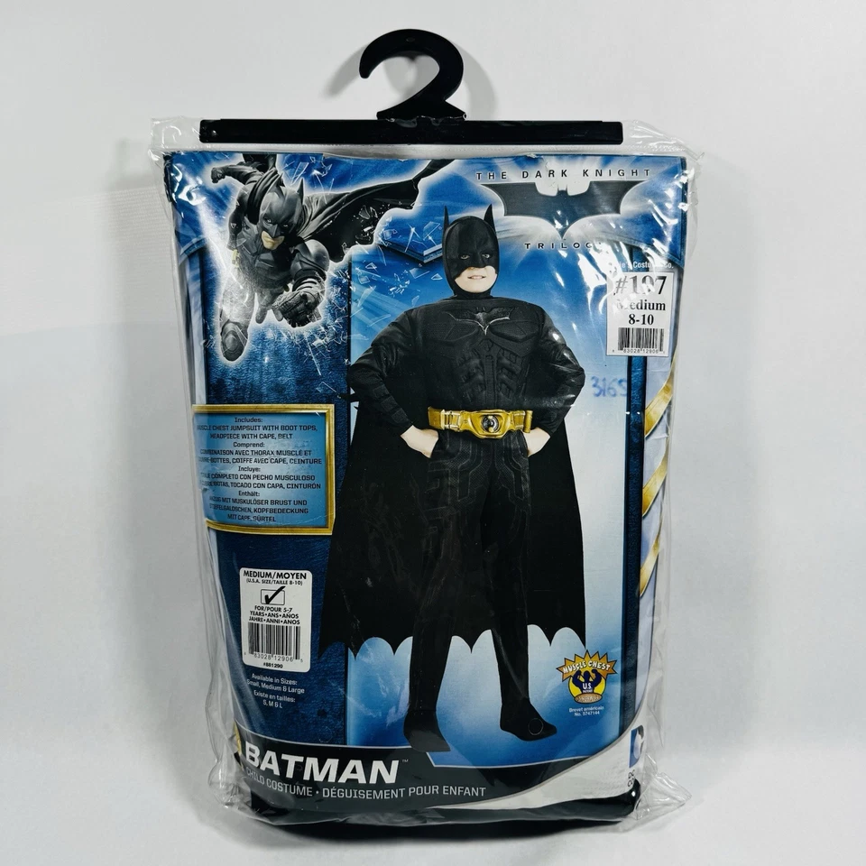 NEW Halloween Child Size 8-10 Medium “The Dark Nights Trilogy "Batman Costume - Image 2 of 4