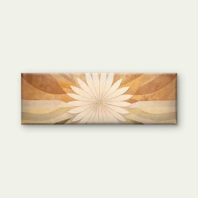 Panoramic Abstract Design of Beige Floral Petal Canvas Print Wall Art Home Decor