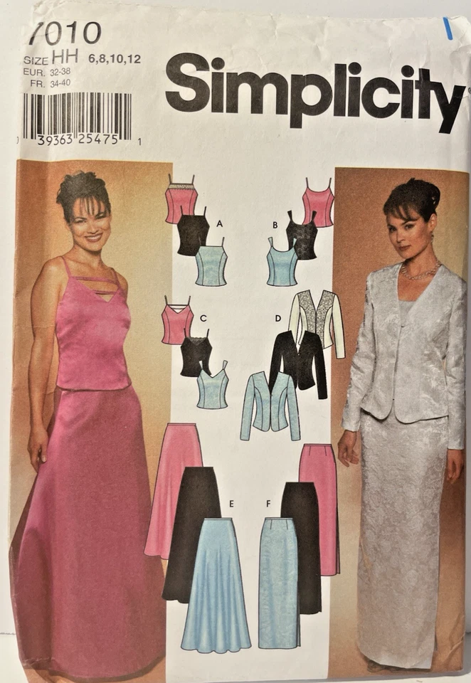 Sewing Pattern #7010  Sz 6-12 Top Jacket Flared & Slim Skirt Uncut - Image 2 of 3