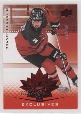 2021 Upper Deck Team Canada Juniors Exclusives 50/250 Brandt Clarke #21 4wd