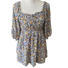 American Eagle Women's Floral Dress Cottagecore Coquette Feminine Ruffle Small