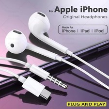 USB-C Type C Wired Headphones Earbuds for iPhone 15 16 17 Pro Max Plus USA