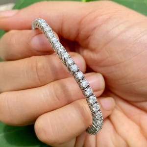 Authentic 7Ct Round Cut Lab Created Diamond Women's Tennis Bracelet 14k White Gold Plated