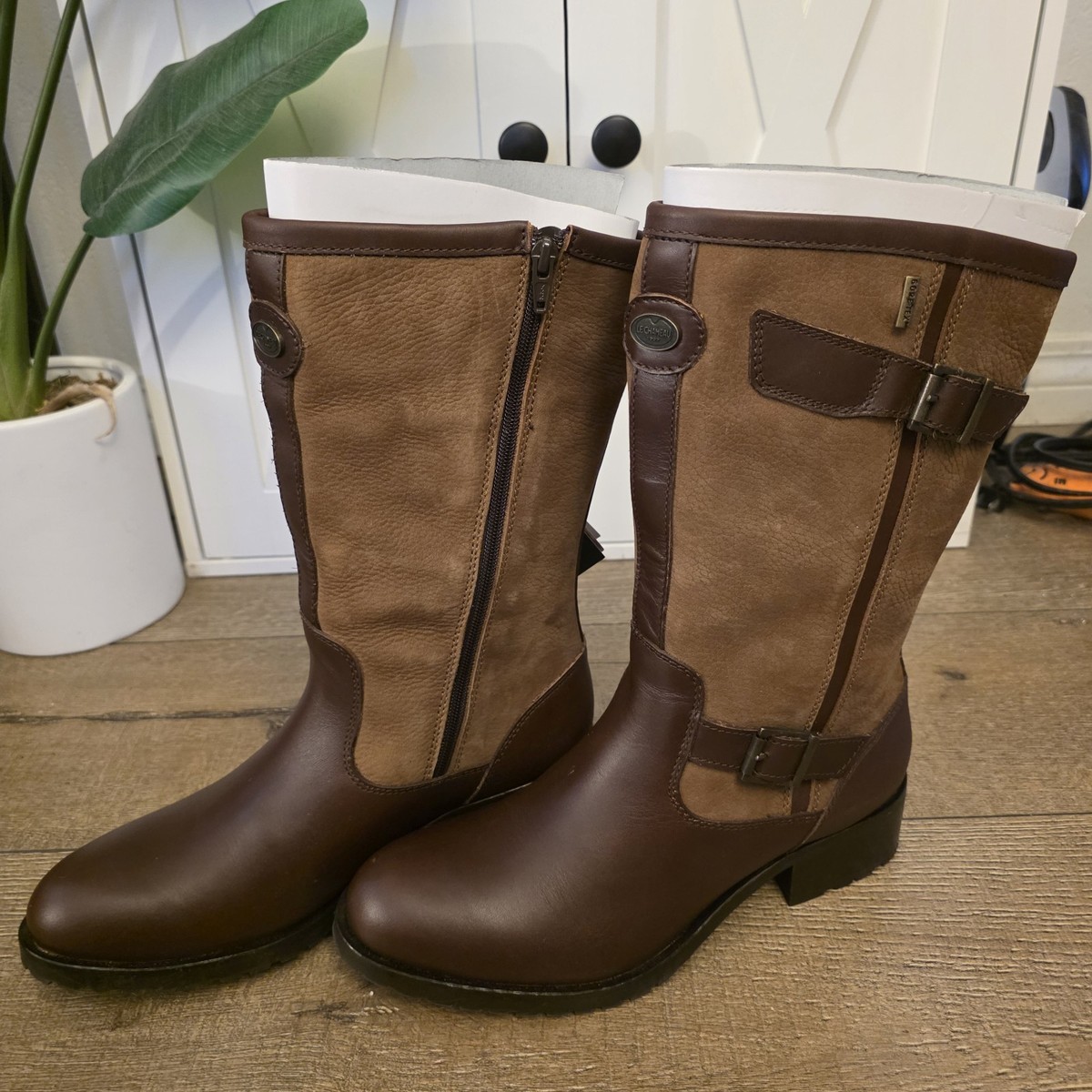 Le Chameau Jameson Lady Riding Boots Mid-Calf Brown Leather EU 41