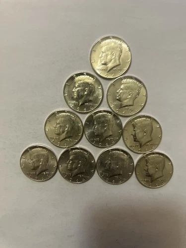 1964 Unc. Kennedy Half Dollars, 90% SILVER 10 Coin Lot