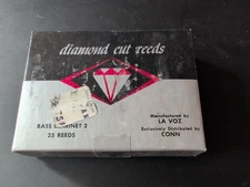 Vintage La Voz Diamond Cut Bass Clarinet Reeds 2 Sealed Box 25 NOS Conn
