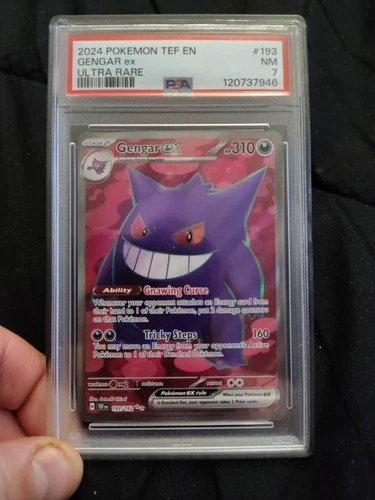 Pokemon 2024 TEF EN Gengar Ex Ultra Rare PSA 7 NM