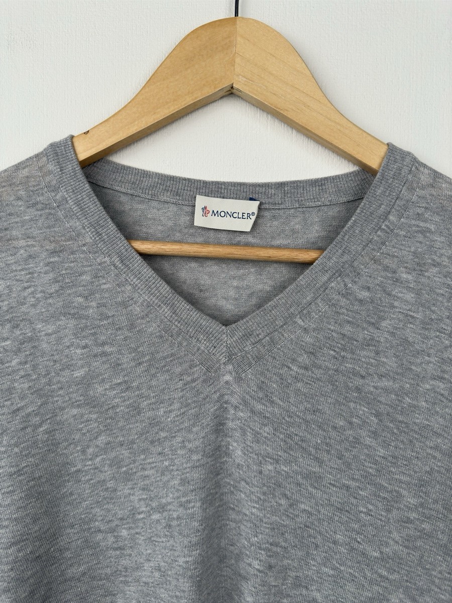 MONCLER Maglia Tricot Scollo V-Neck Cotton Jumper Sweater | eBay