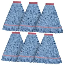 Matthew Cleaning 20oz Heavy Duty Mop Head Commercial 20 Ounce 6Pack Blue
