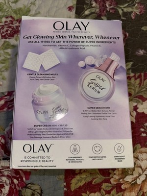 Olay Super Glow Serum Cream Essentials Kit SPF 30 Hydration Exp 06/27 New