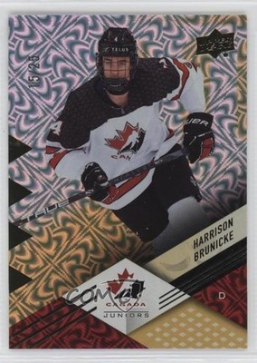 2024 Team Canada Juniors Gold Patterned Foilboard 15/25 Harrison Brunicke 1s4b