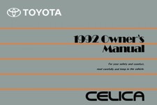 1992 Toyota Celica Owners Manual