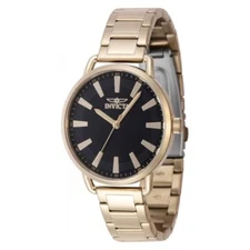 Invicta Women's 47322 Wildflower Quartz 3 Hand Black Dial Stainless Steel Watch