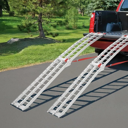 2set Aluminum Ramps 1500Lbs Folding Loading Ramps Trailers Ramp with Load Straps