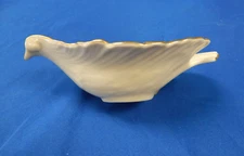 Lenox China Dove Bird Shaped Nut Bowl Candy Dish Cream Gold Trim USA 8”