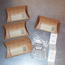 Longaberger Pewter CANISTER BASKET TIE-ONS (Set-4) ~Made in USA~ FREE SHIPPING!