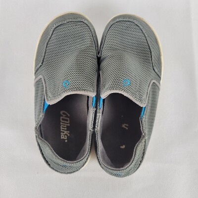 Olukai Nohea Mesh Shoes Youth Boys 12 Gray Slip On Boat 