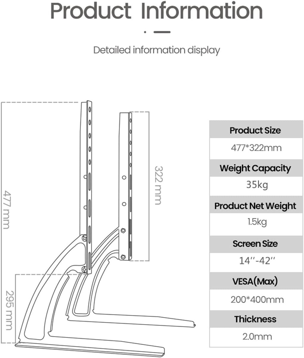 Universal Top TV Table Stand Leg Mount LCD Flat Screen 1465" Bracket