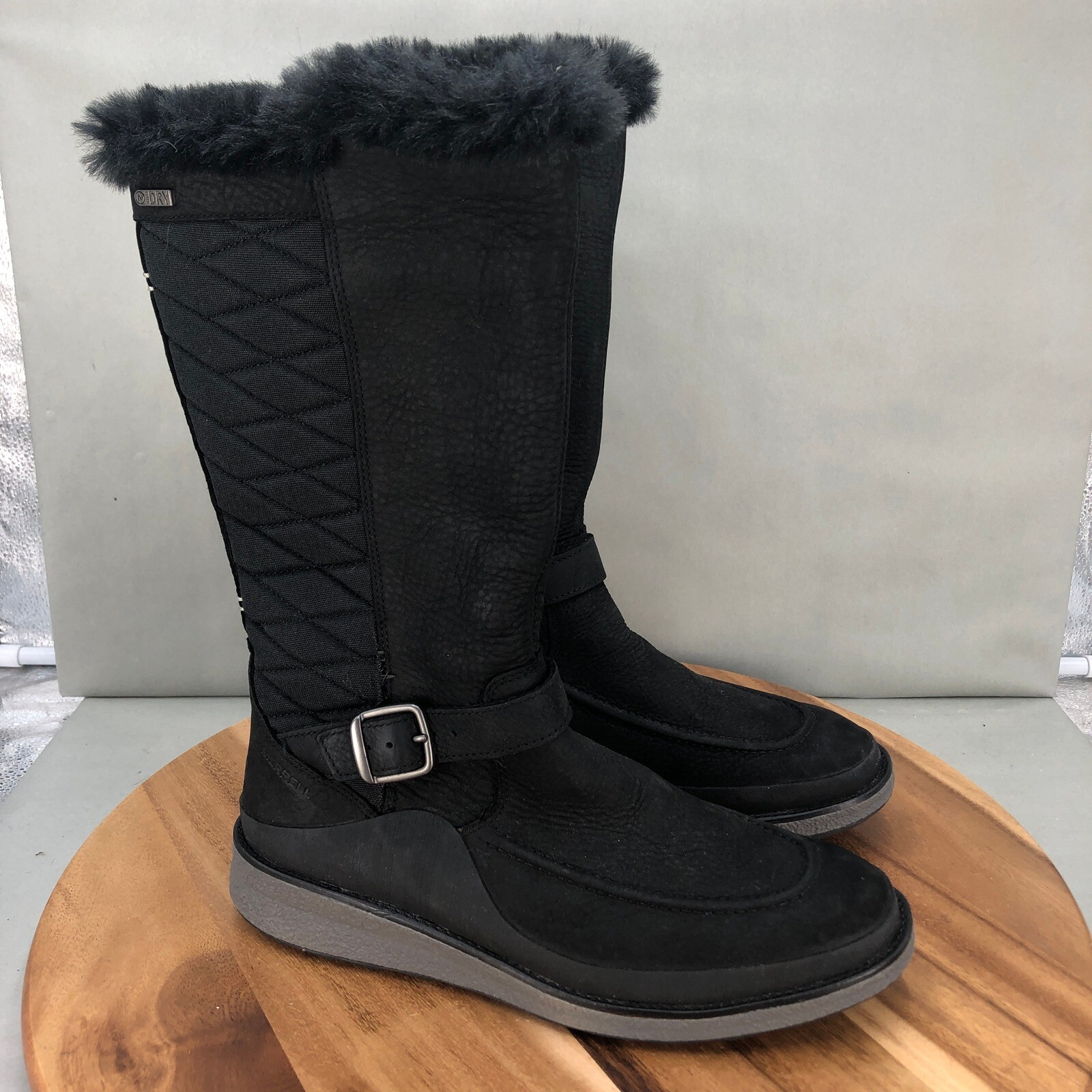 Stivali invernali Merrell Tremblant Ezra donna 8 neri impermeabili metà polpaccio zip laterale