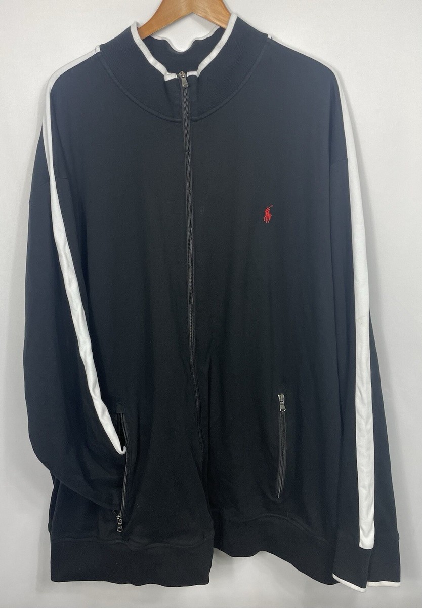 Polo Ralph Lauren Big & Tall Men's Full Zip Black Jacket Striped