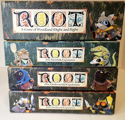 Root Base Game + The Riverfolk , The Clockwork , The Underworld Expansions