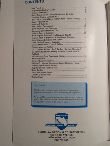 1978 Yugoslavia Travel Guide Yugoslav National Tourist Office 78 pages - Picture 2 of 6
