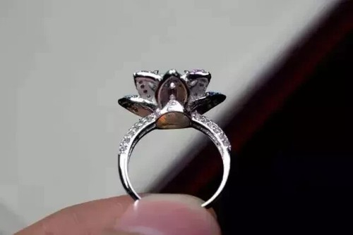 2Ct Round Lab Created Opal Halo Flower Cluster Wedding Ring14K White Gold Plated - Picture 5 of 5